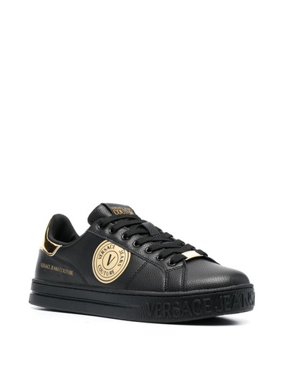 VERSACE JEANS COUTURE logo-patch leather low-top sneakers outlook