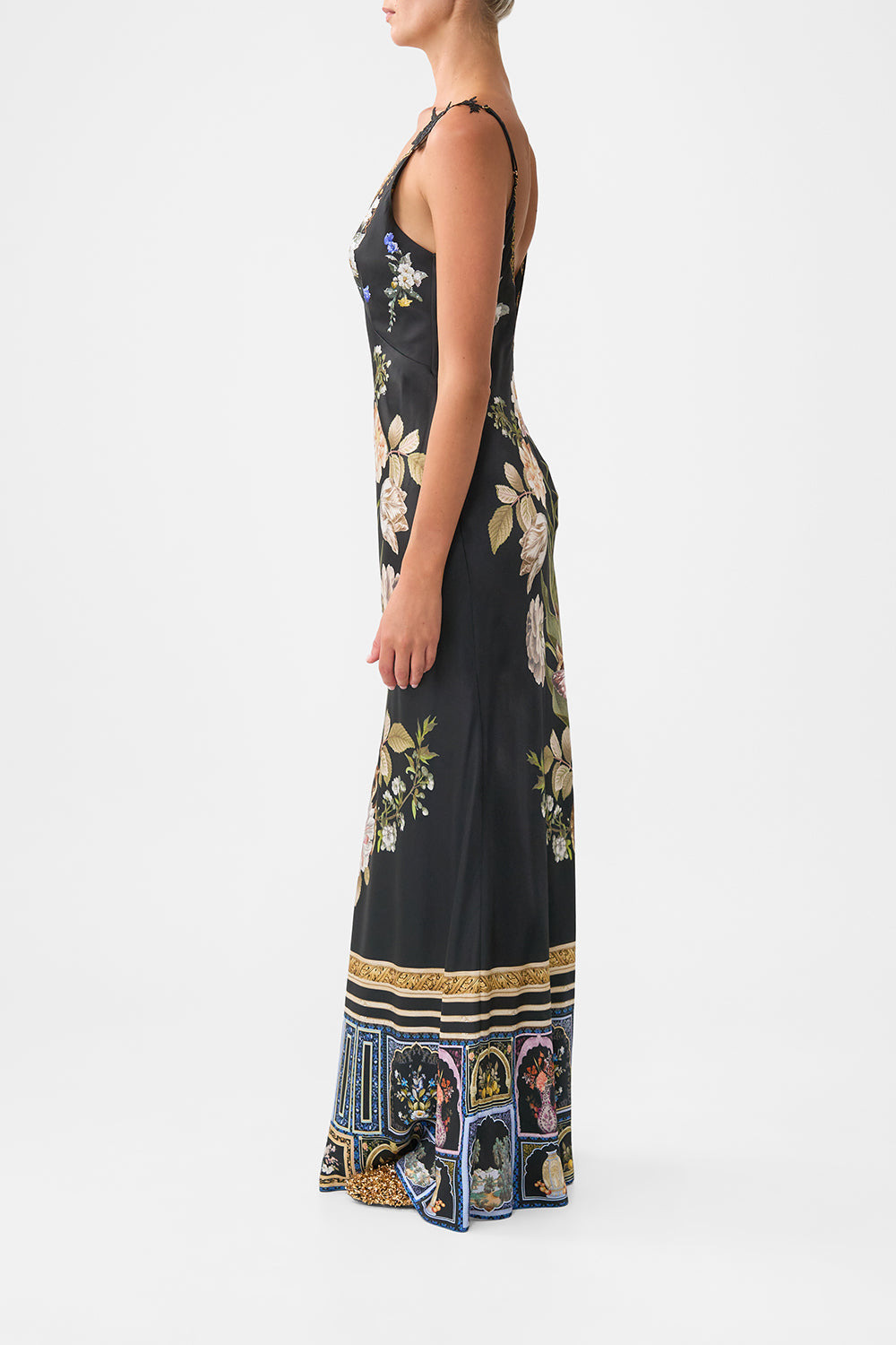 V NECK FULL LENGTH BIAS SLIP DRESS - 4
