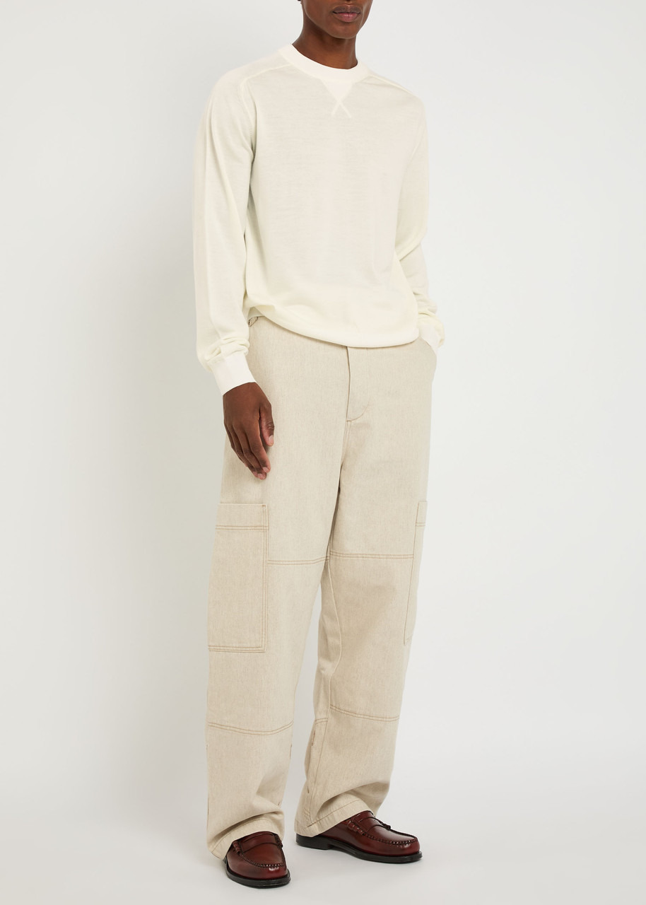 Jacquemus Le Sweater Brode Logo-embroidered Fine-knit Jumper - 4