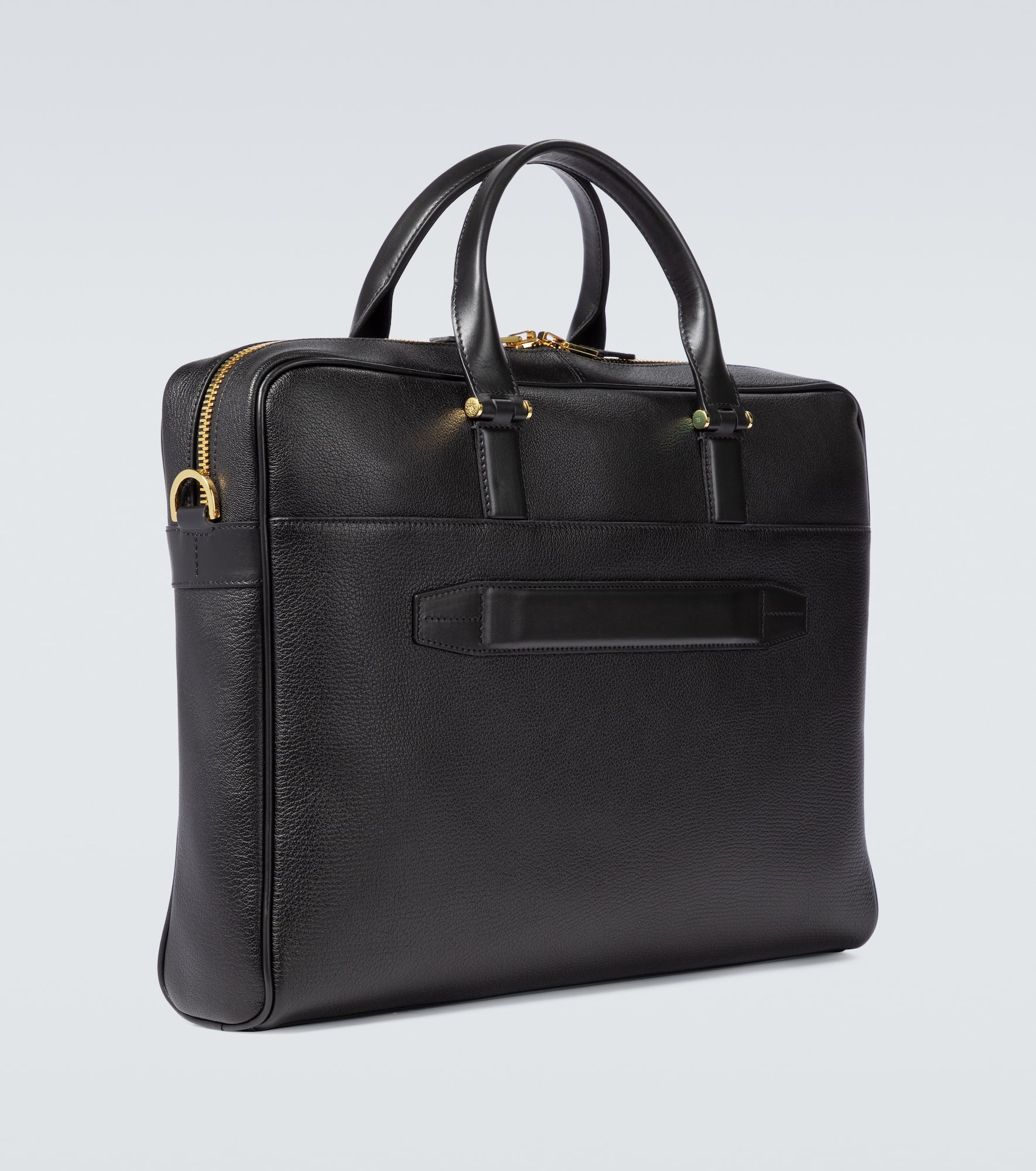 Grained leather briefcase - 5
