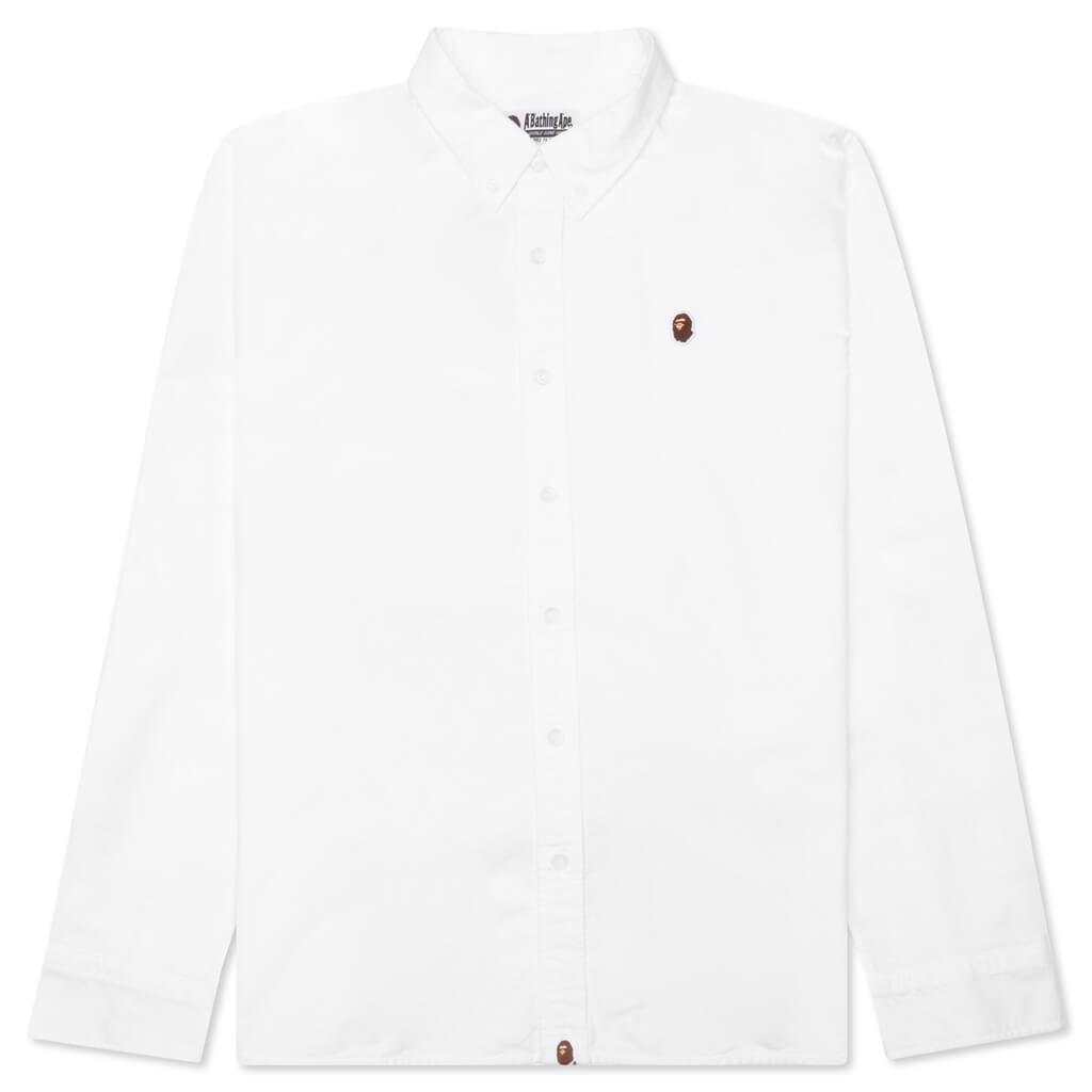 APE HEAD ONE POINT OXFORD SHIRT - WHITE - 1