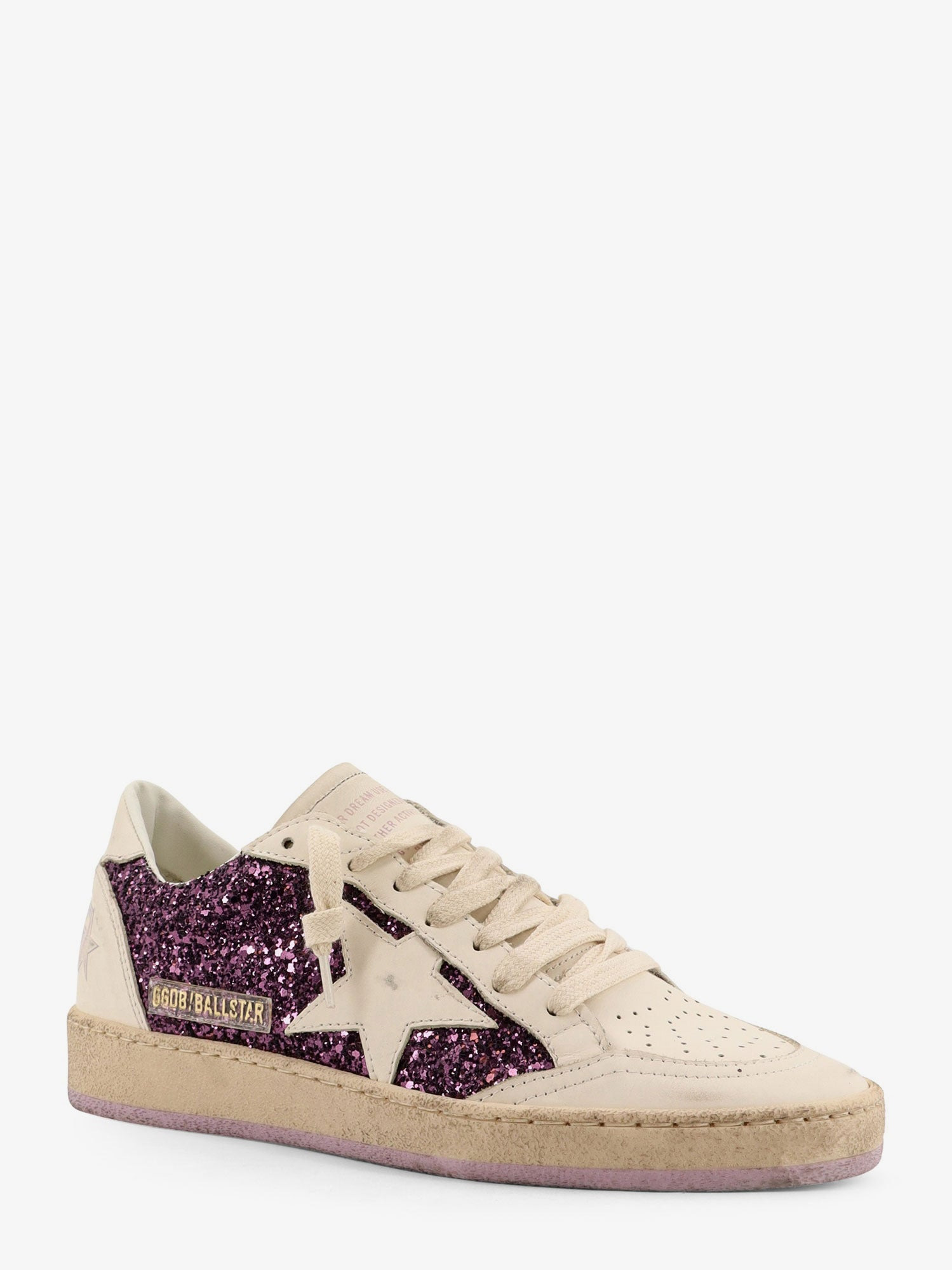 Golden Goose Deluxe Brand Ball Star Leather Sneakers With Glittered Insert - 2