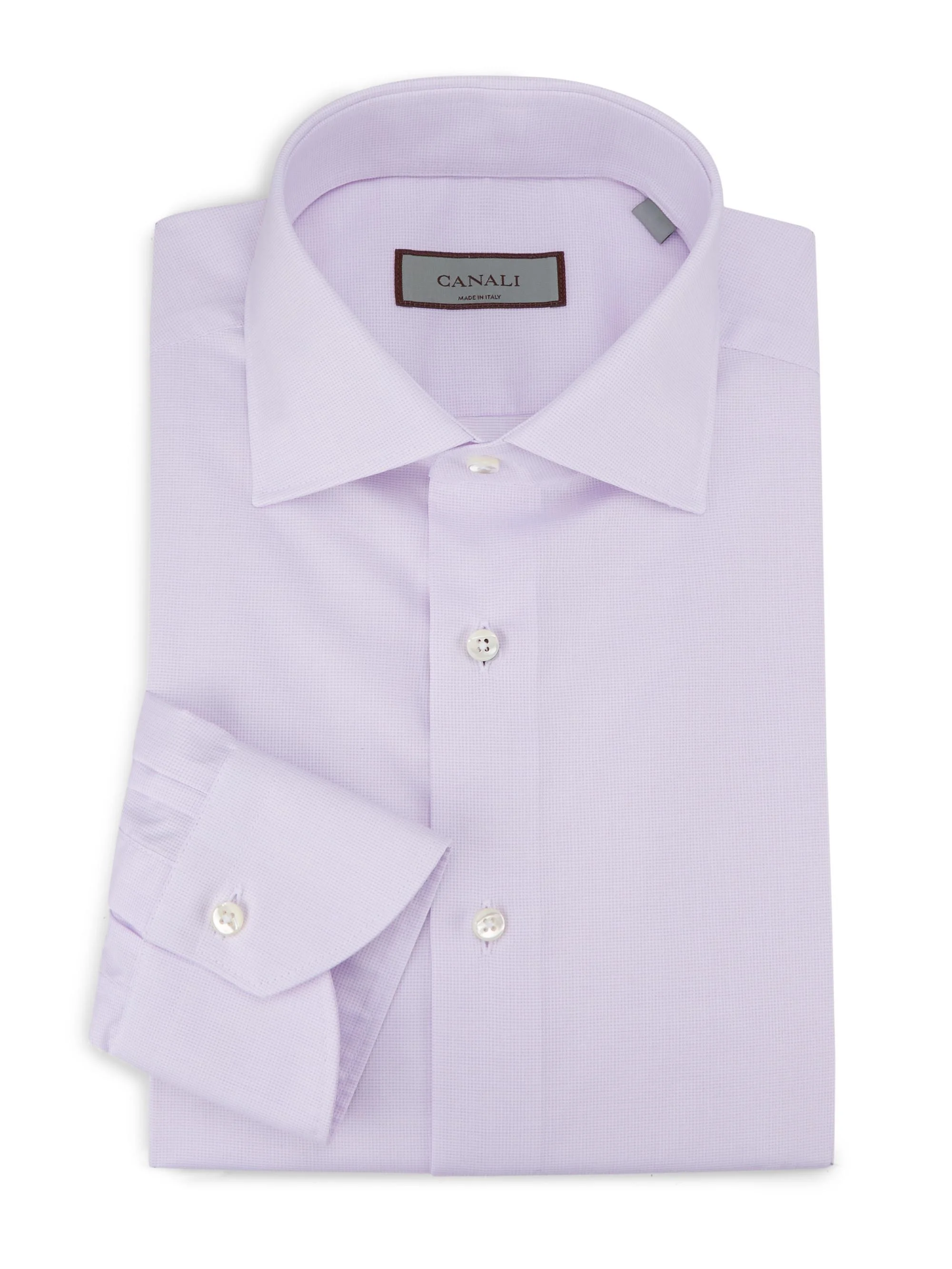 Men's Textured Cotton Dress Shirt - Light Pink - 1