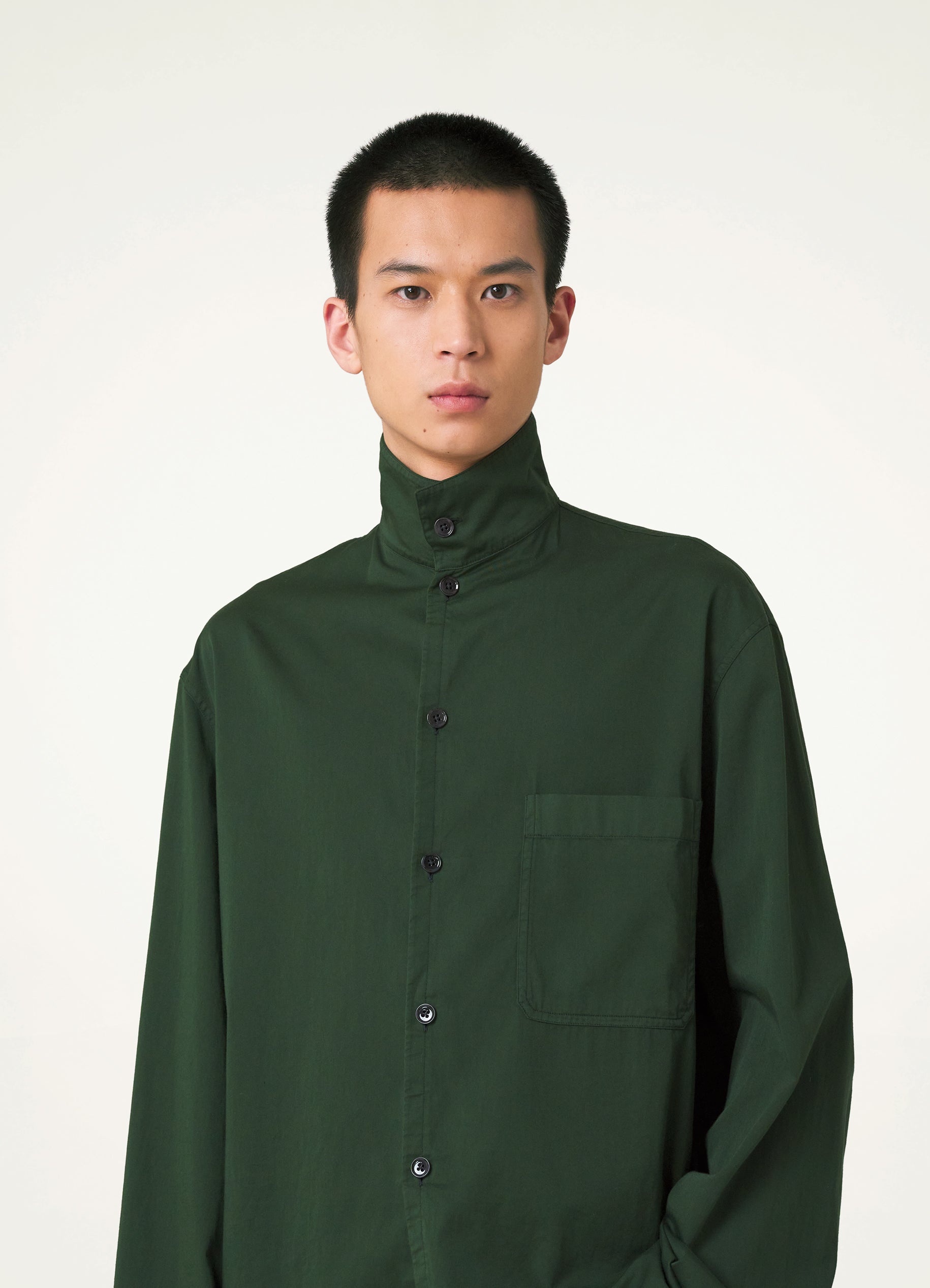STAND COLLAR SHIRT - 4