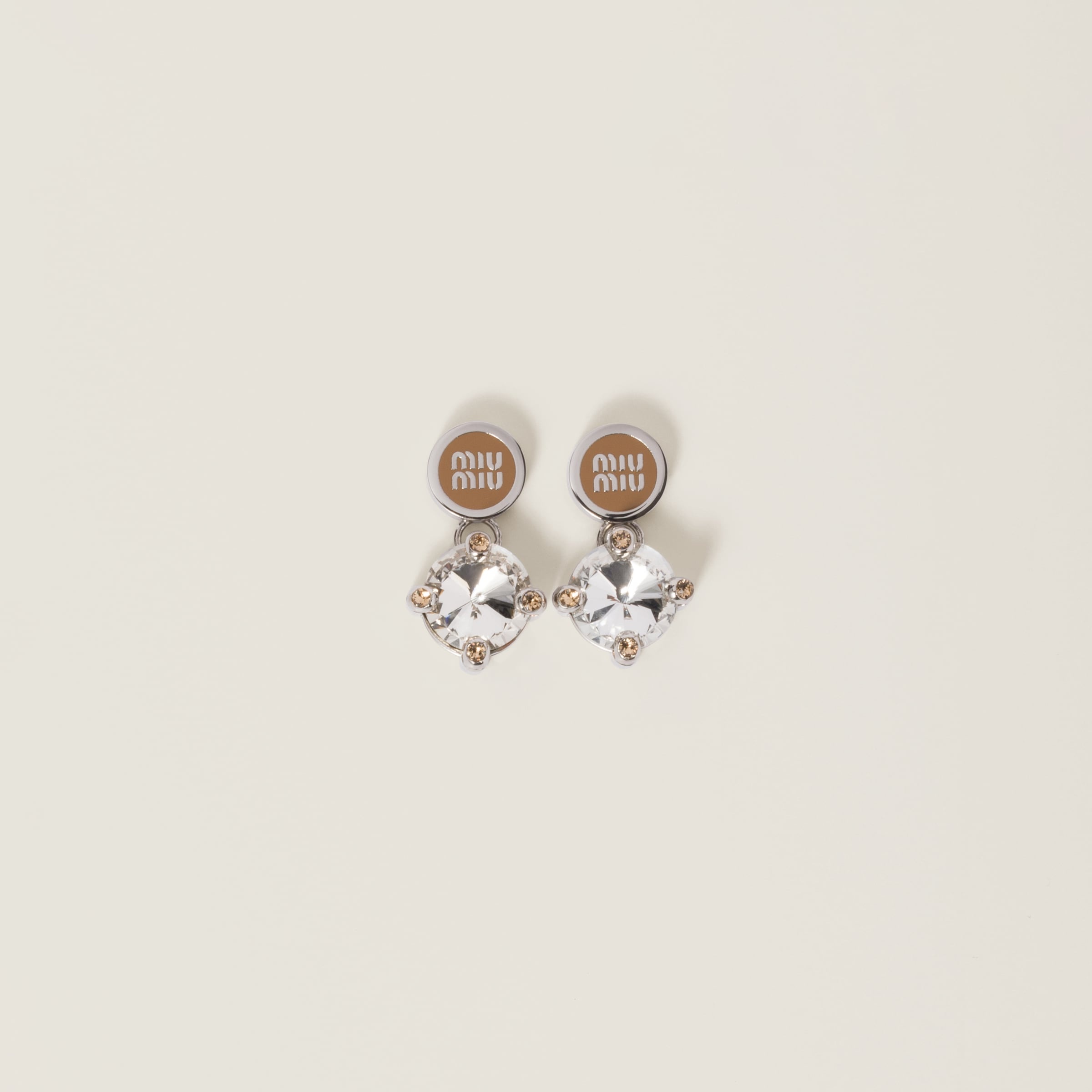 【MiuMiu】l earrings Miu Miu Miu Logo Earrings | Gold | FARFETCH