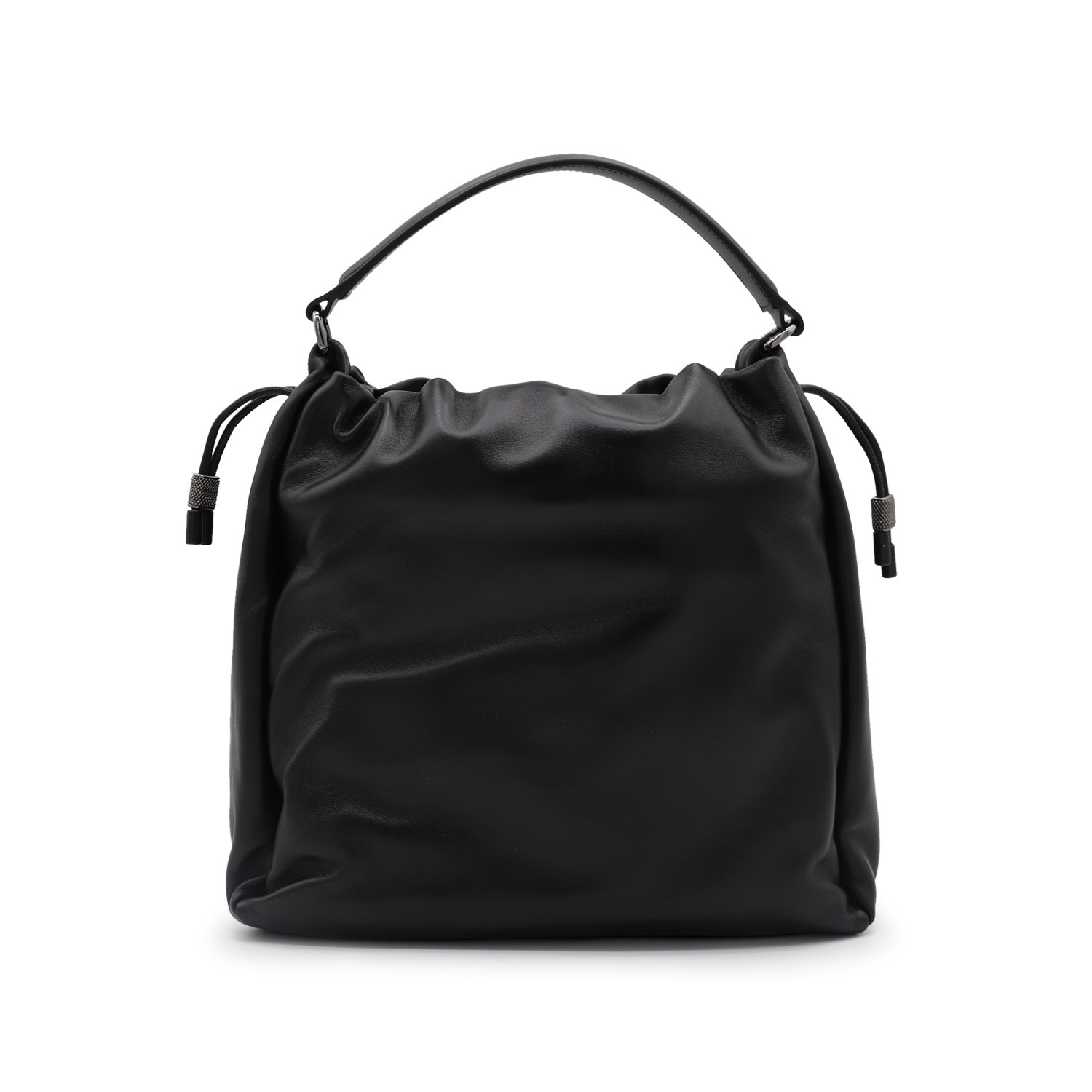 BLACK LEATHER CROSSBODY BAG - 3