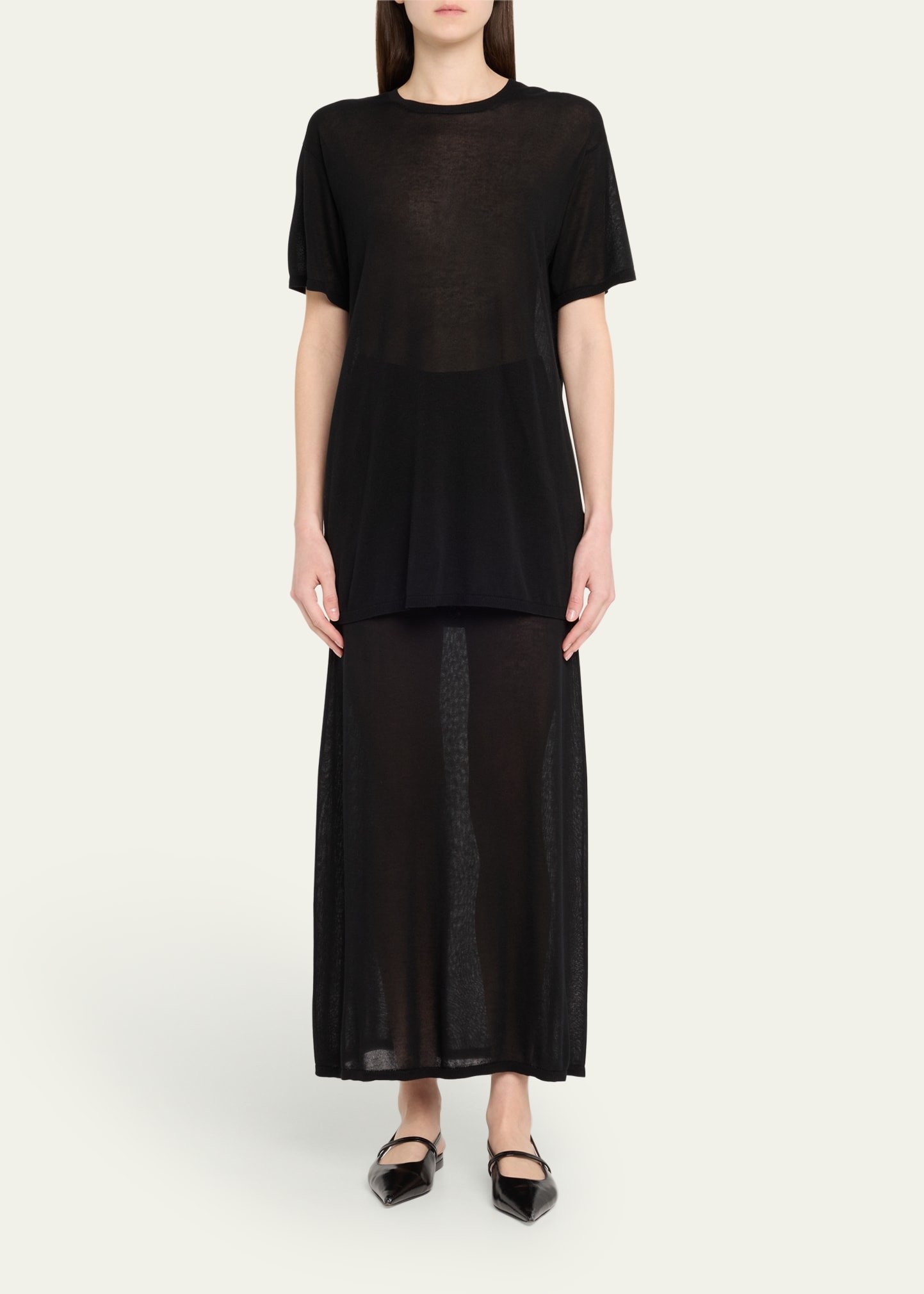Cashmere-Blend Short-Sleeve Knit T-Shirt - 2