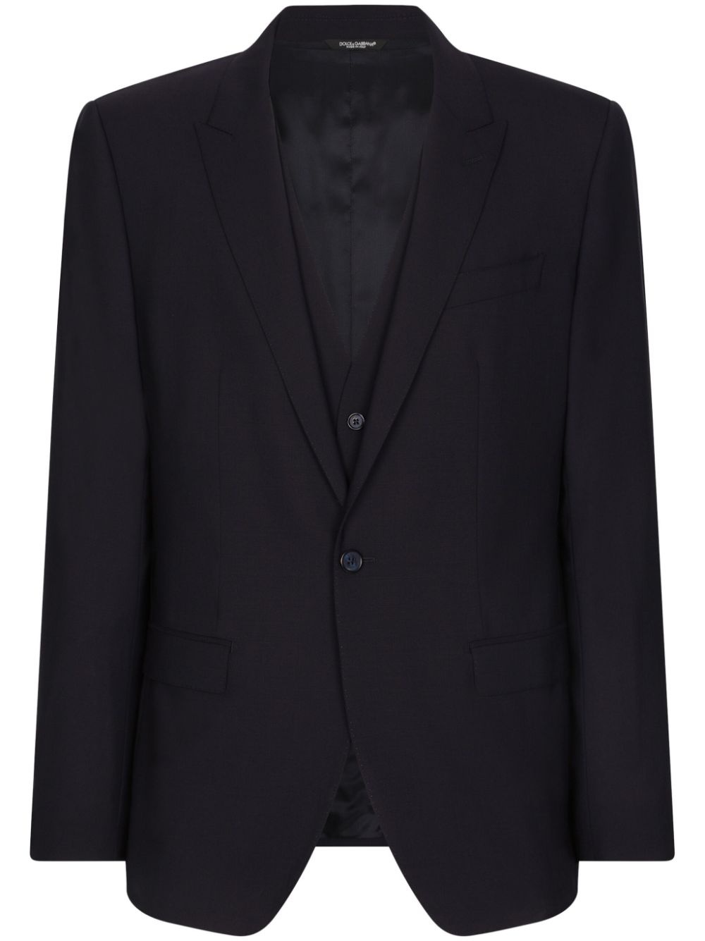 single-breasted virgin-wool blazer and waistcoat set - 1