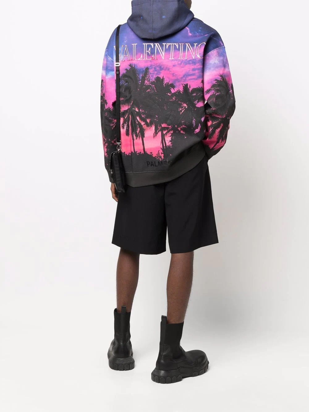 Palmscape-print drawstring hoodie - 2