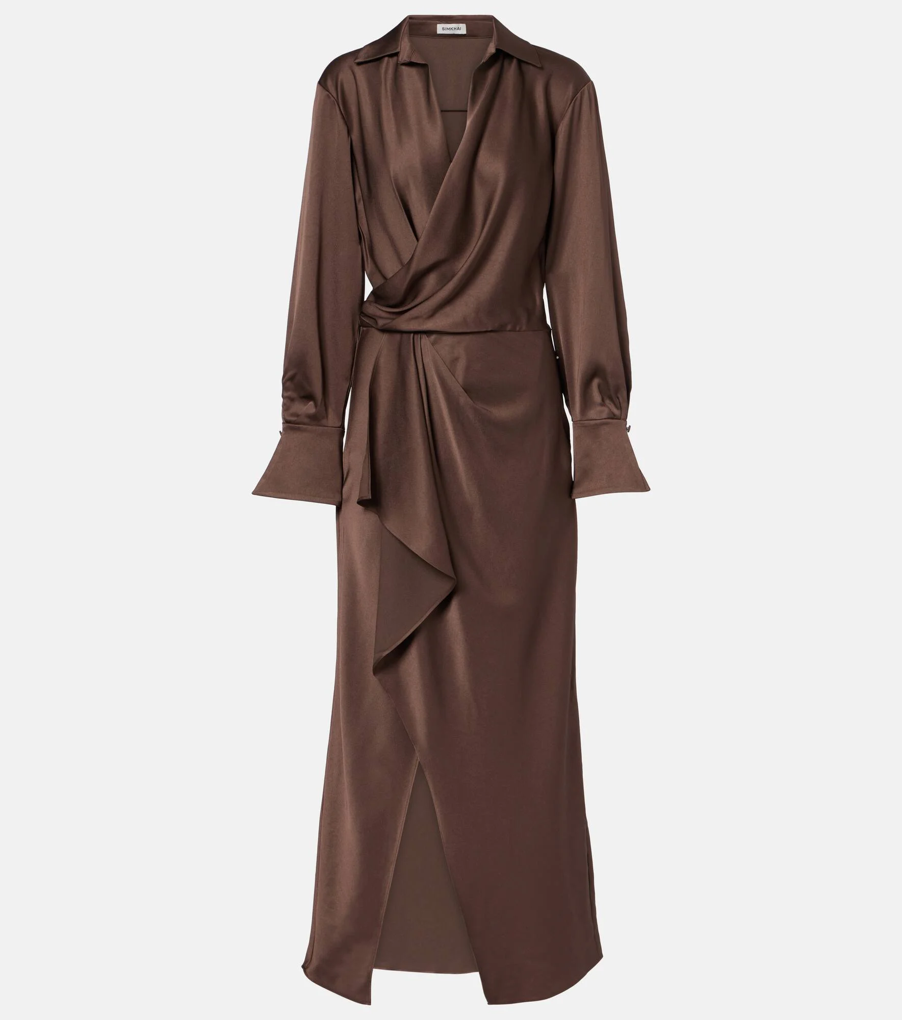 Talita draped satin wrap dress - 1