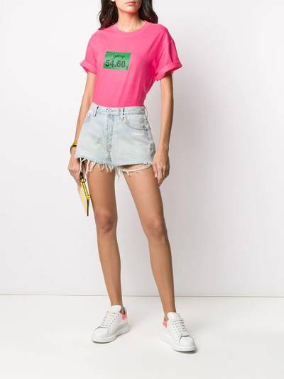 Off-White bleached frayed denim shorts outlook