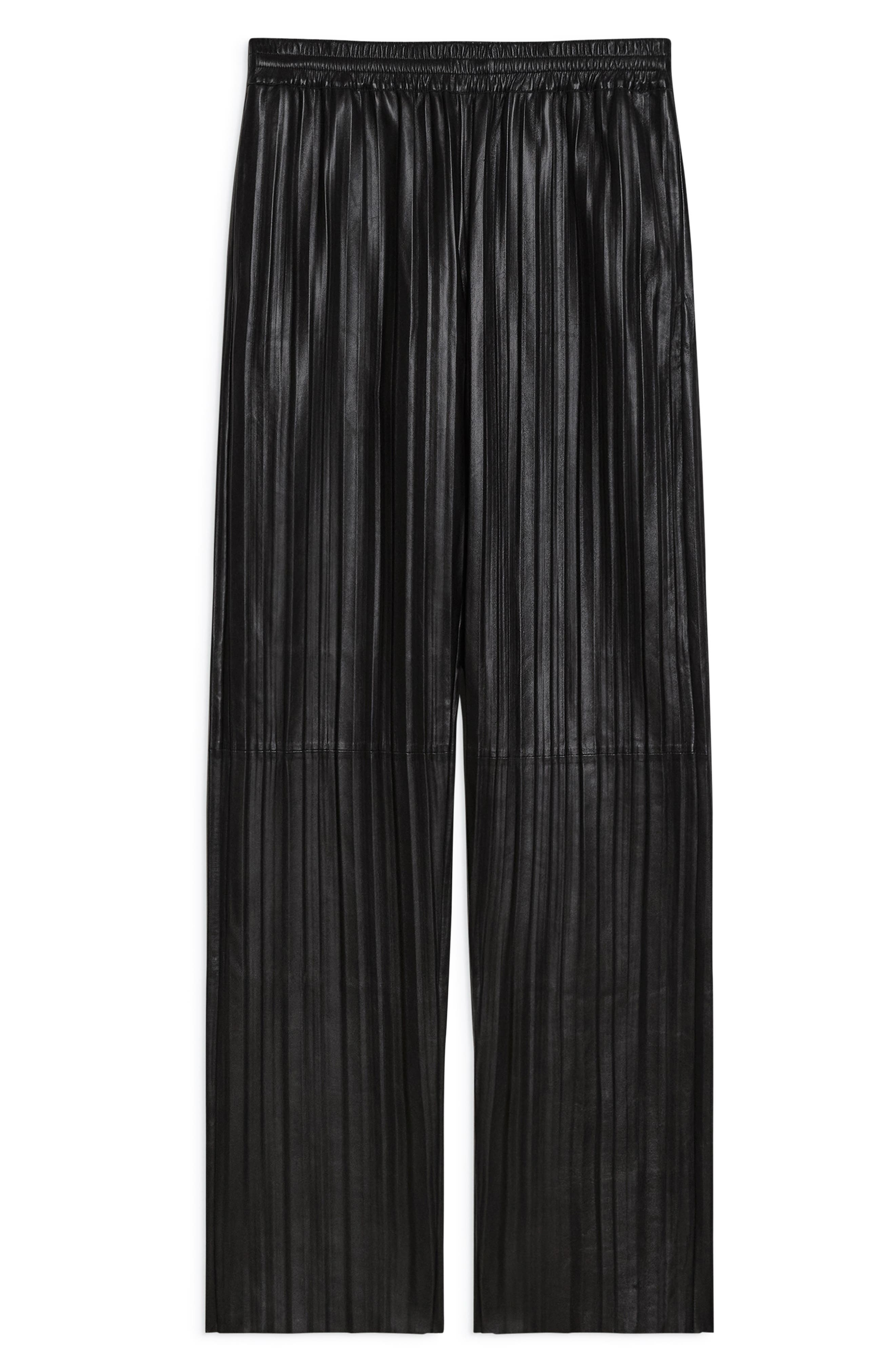 Helmut Lang Pleated Leather Car Pants in Black at Nordstrom - 4