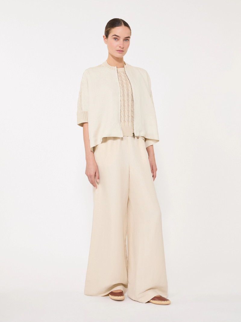 Max Mara TALAMO Cable-knit linen sweater - BEIGE outlook
