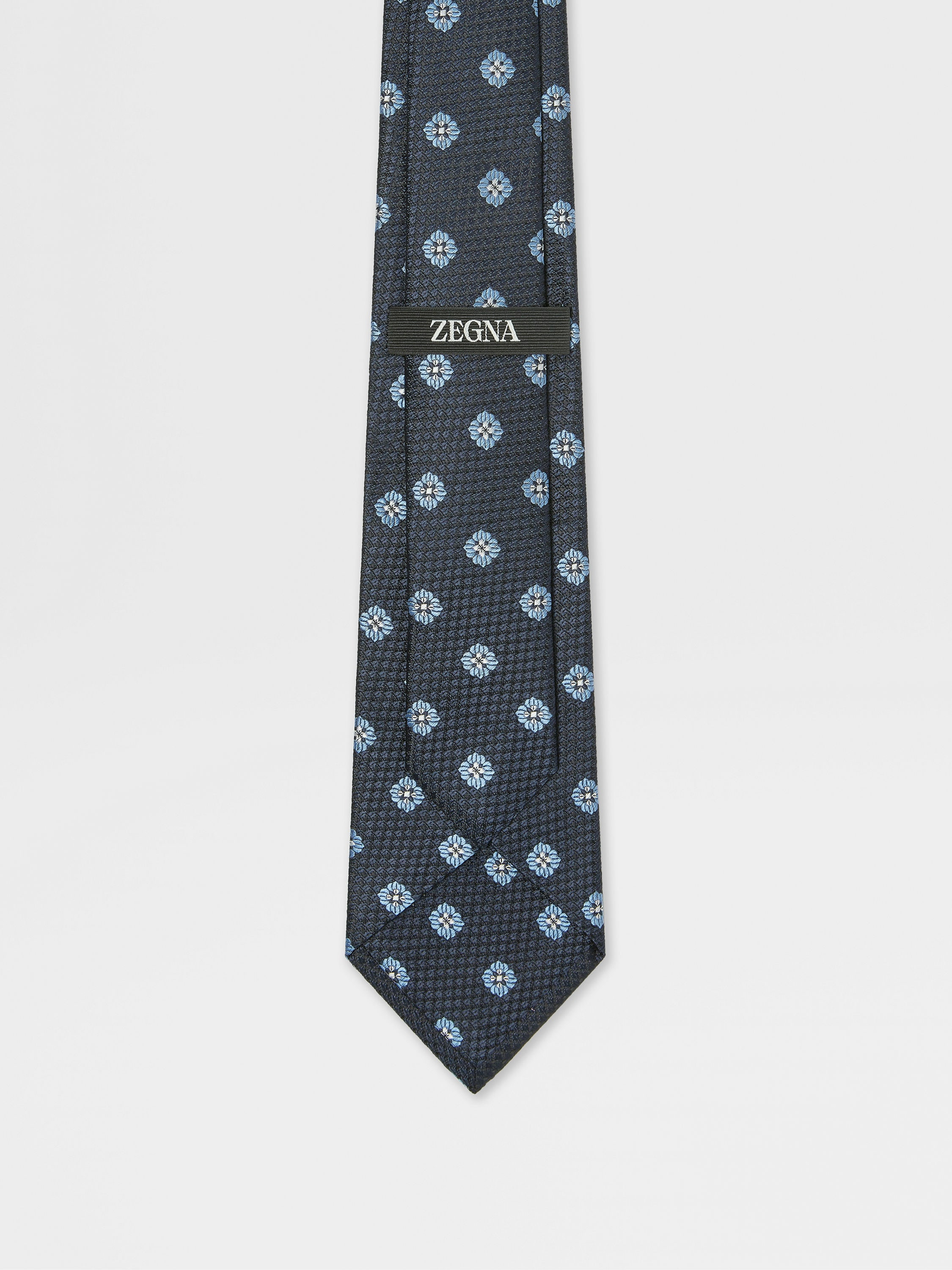 DARK BLUE SILK TIE - 3