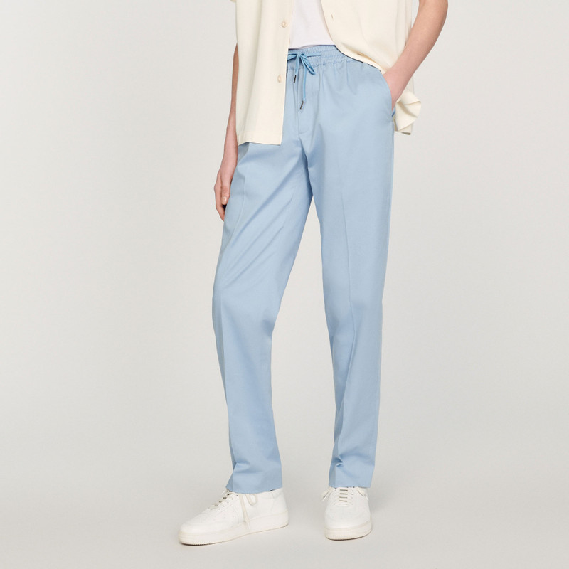Elasticated straight-leg pants 5