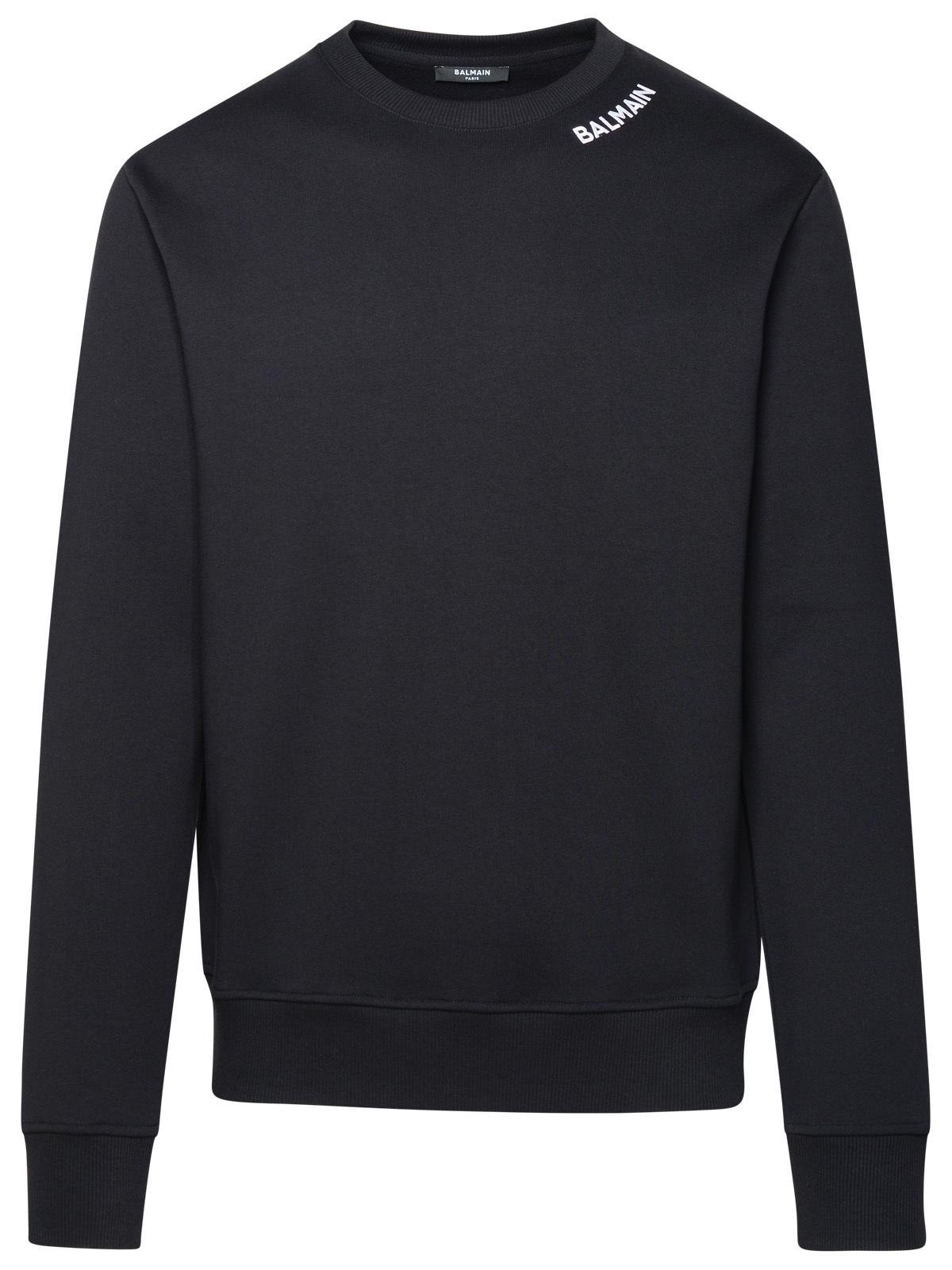 Balmain Black Cotton Sweatshirt - 1