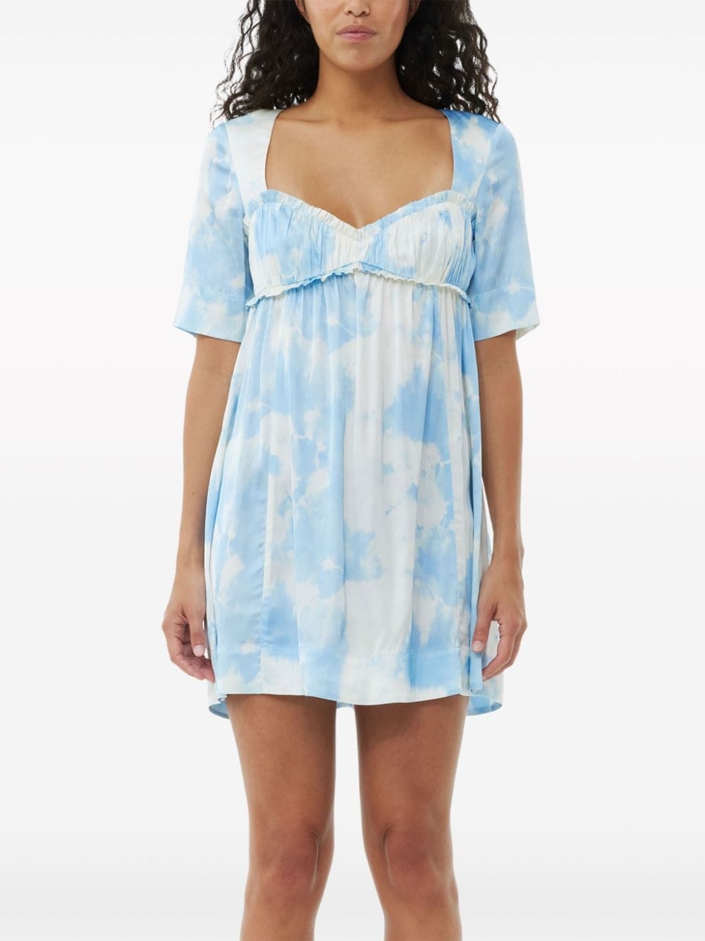 graphic-print satin minidress - 5
