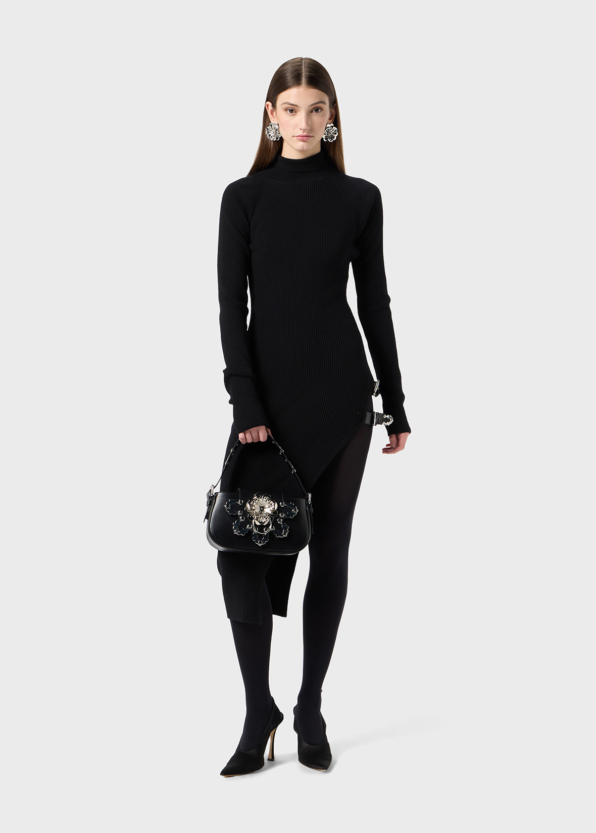 MIDI KNIT DRESS WITH BUCKLES - 2