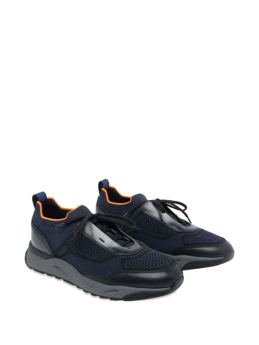 lace-up knitted sneakers - 2