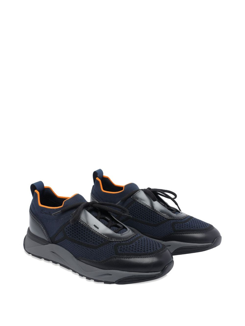 Santoni lace-up knitted sneakers outlook