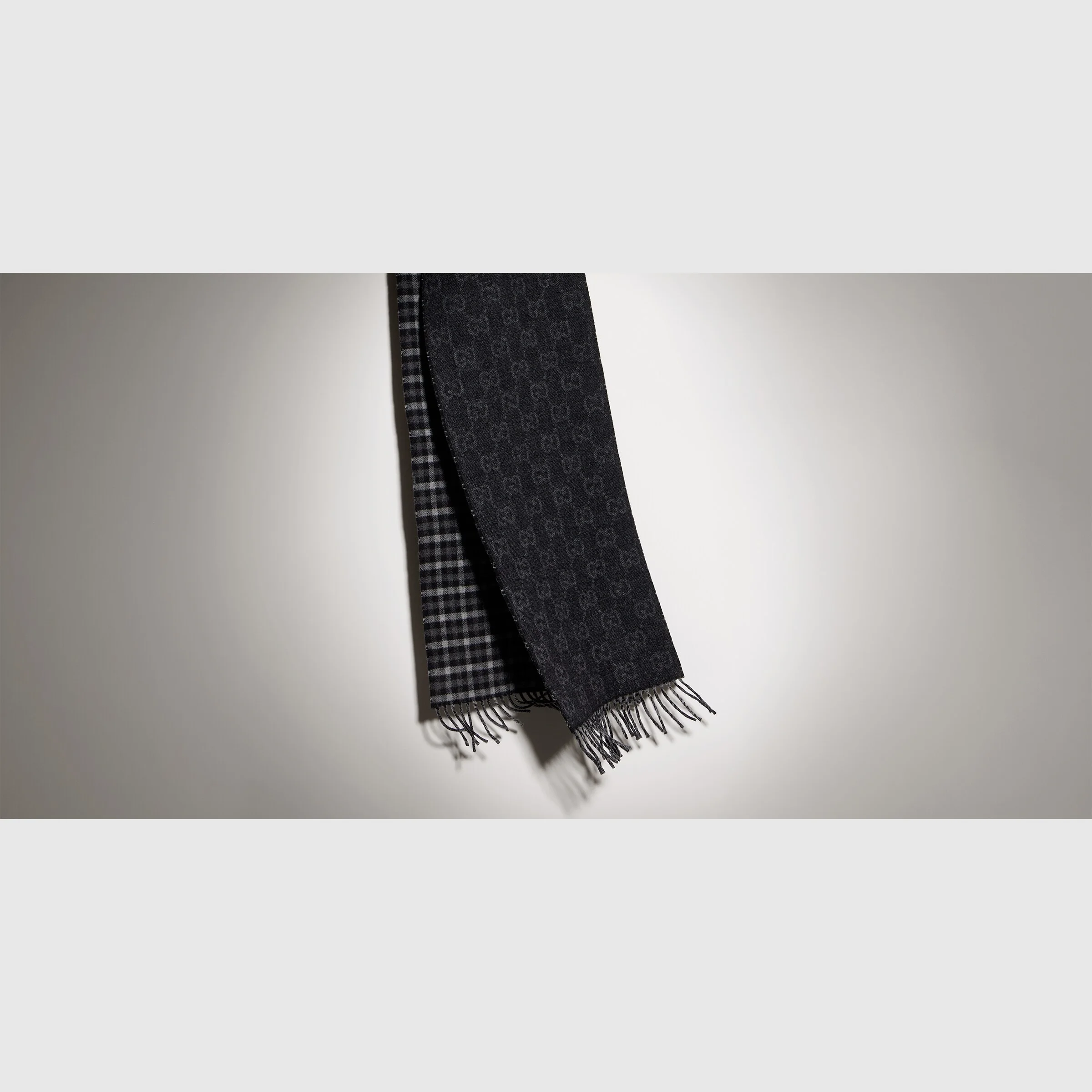 Reversible wool cashmere scarf - 1