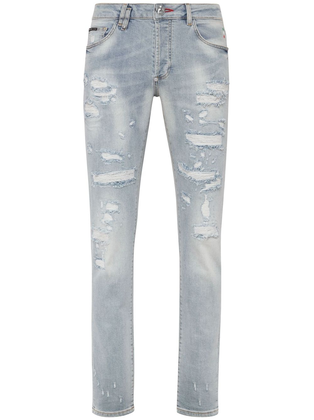 distressed low-rise skinny jeans - 1