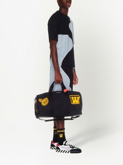 Off-White Hard Core Patches varsity duffle bag outlook