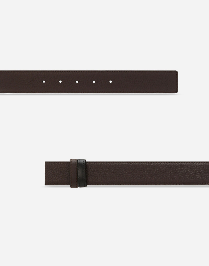 Dolce & Gabbana Reversible deerskin-print calfskin belt strap outlook