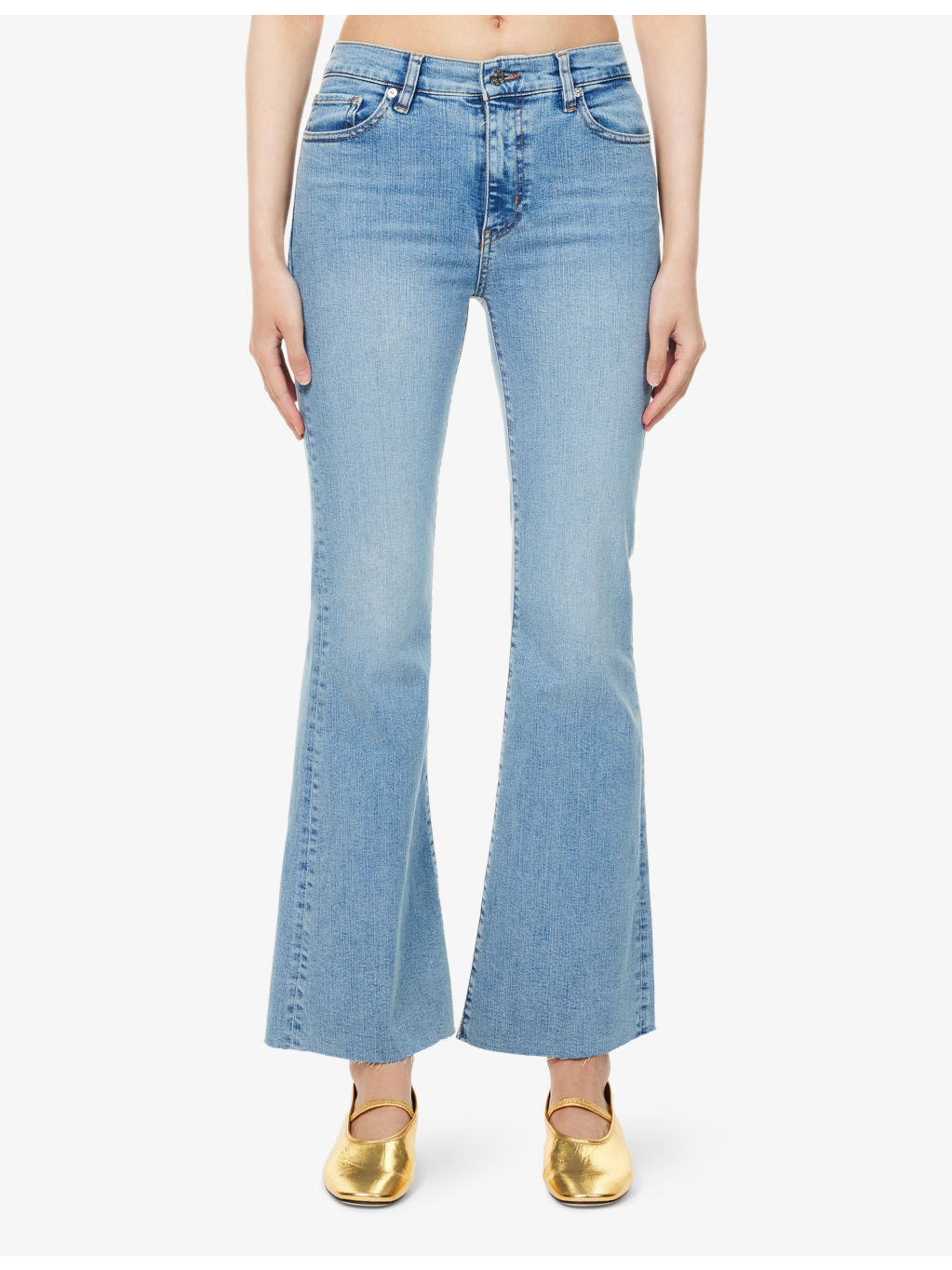 Icon flared-leg cotton-blend denim jeans - 3
