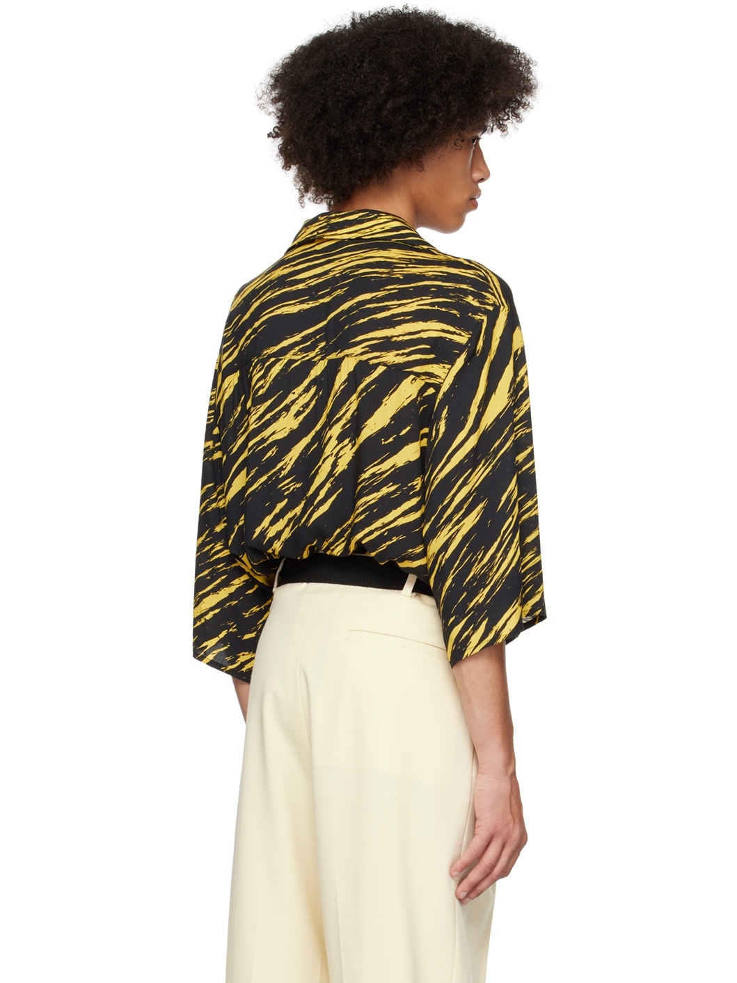 Black & Yellow Psychedelic Tiger Shirt - 3
