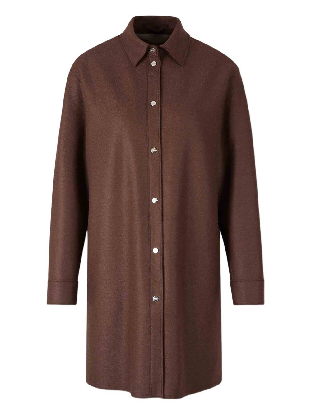 wool snap-button coat - 1
