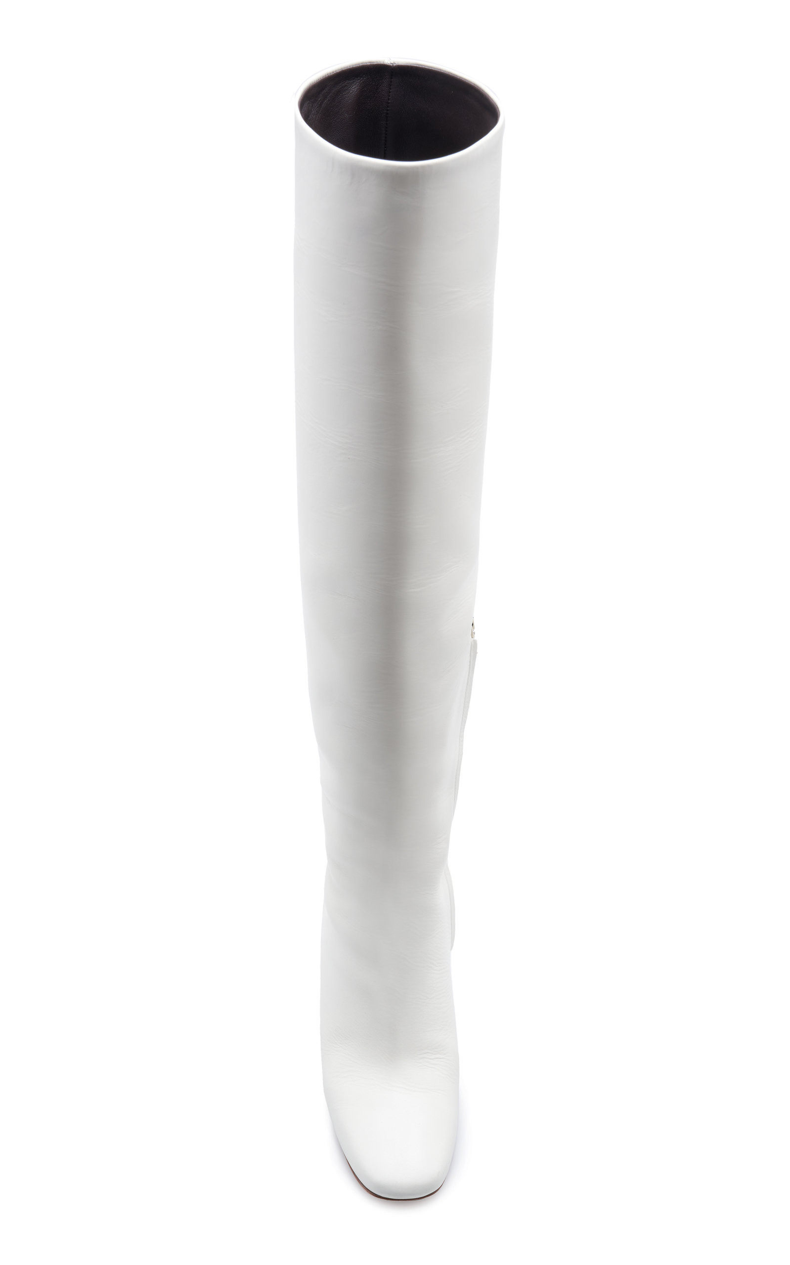 Knee-High Leather Boots white - 7