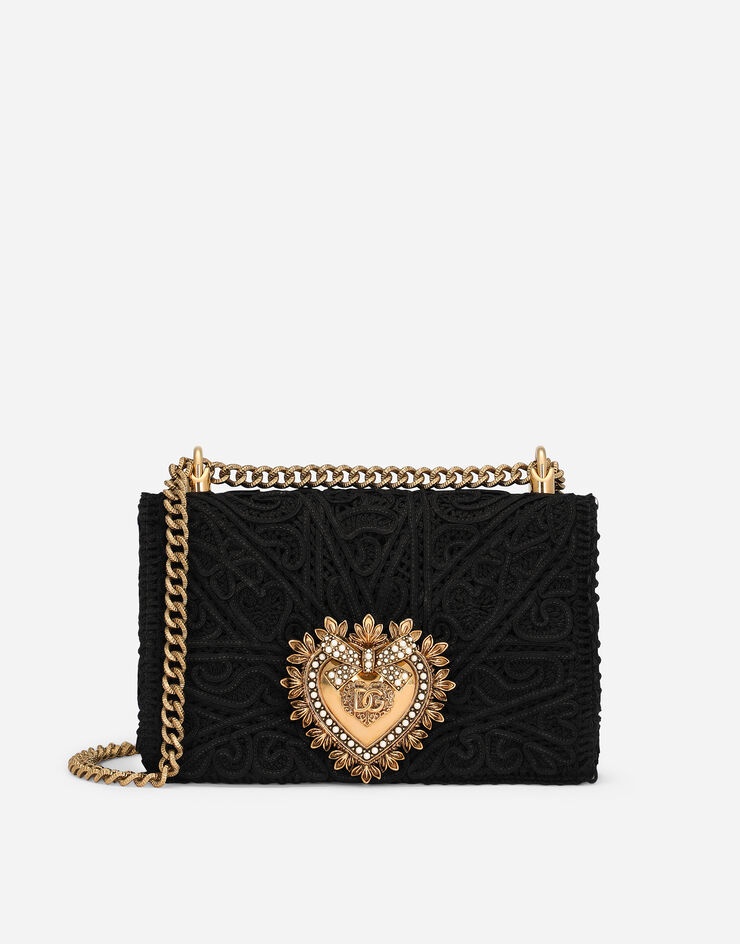 Dolce & Gabbana Small Metallic Devotion Bag With Bejeweled Detailing