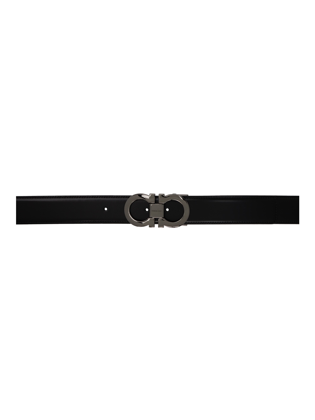 Black & Brown Reversible Gancini Belt - 1