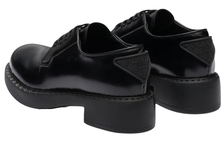 (WMNS) PRADA 50mm Brushed Leather Derby Shoes 'Black' 1E877M_055_F0002_F_B050 - 4