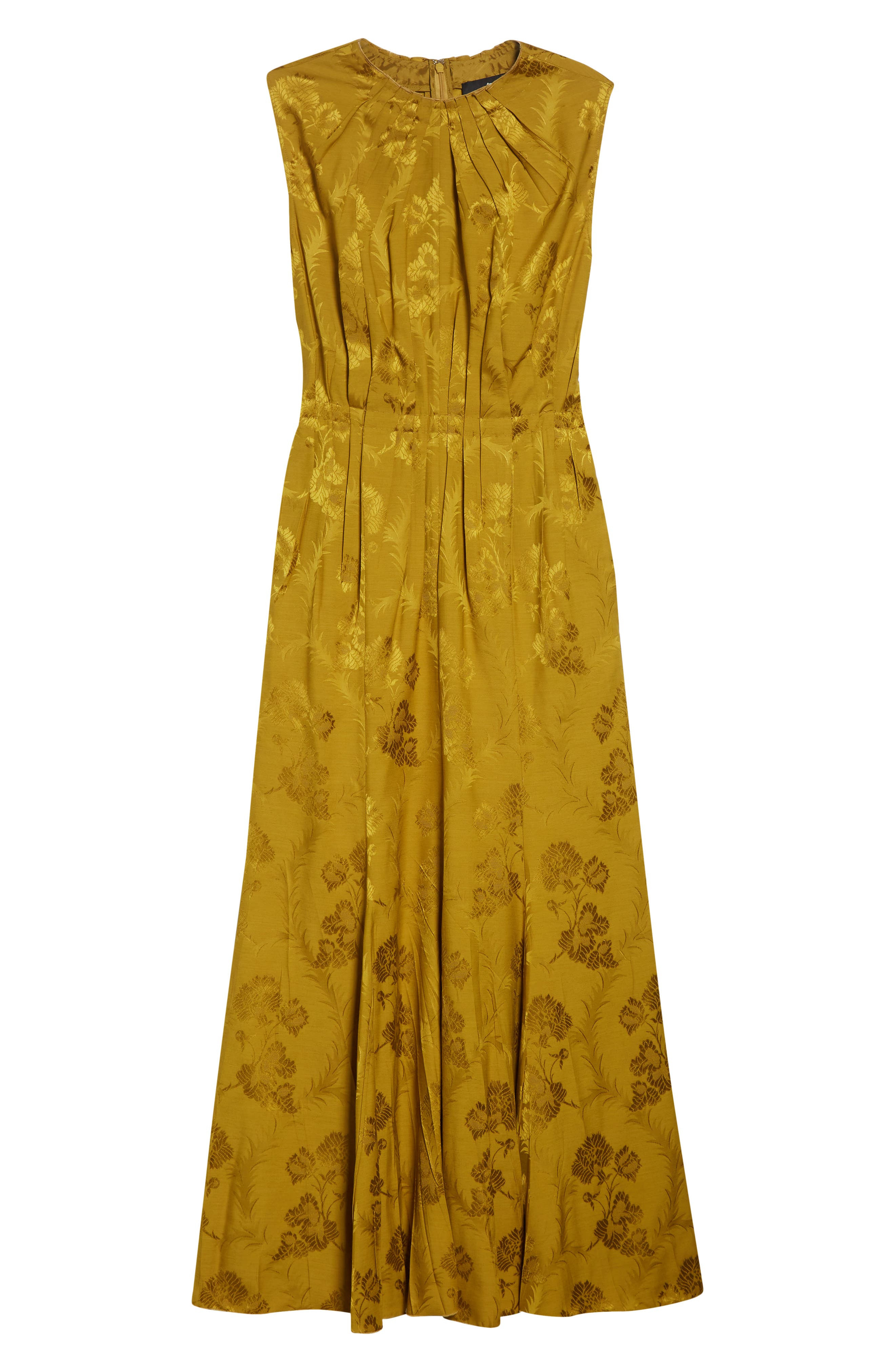 Etro Leafy Jacquard Sleeveless Midi Dress in Senape at Nordstrom - 5