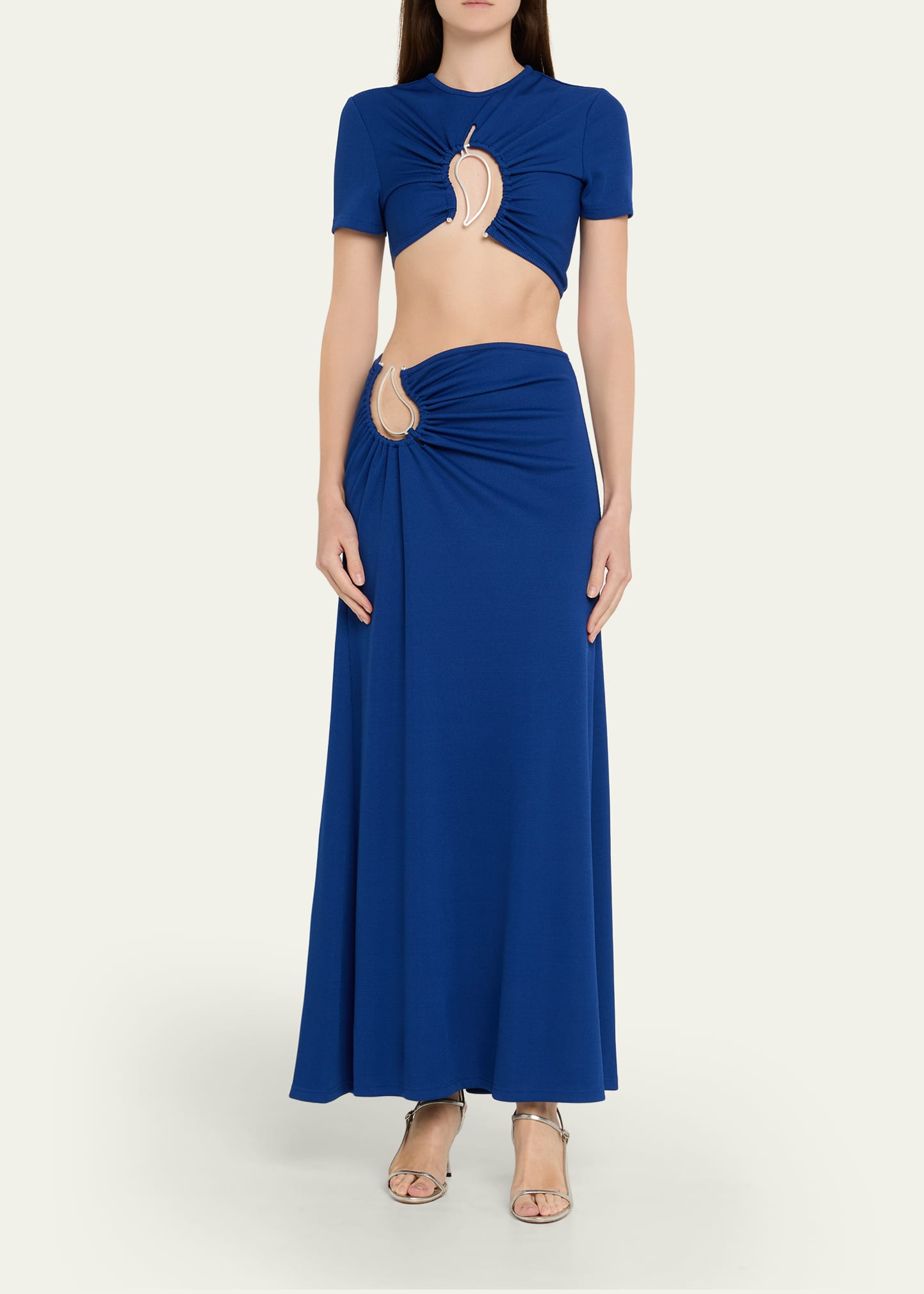 Paisley Ruched Maxi Skirt - 2