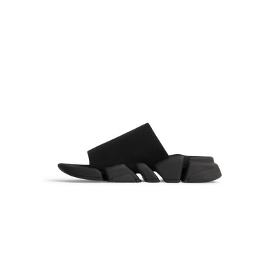 BALENCIAGA Men's Speed 2.0 Recycled Knit Slide Sandal in Black outlook