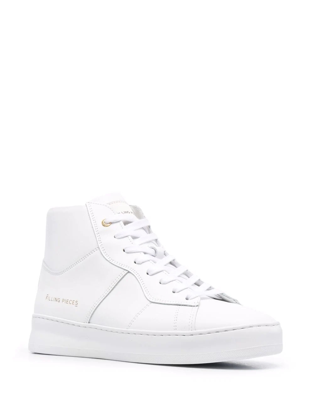 high-top panelled leather sneakers - 2