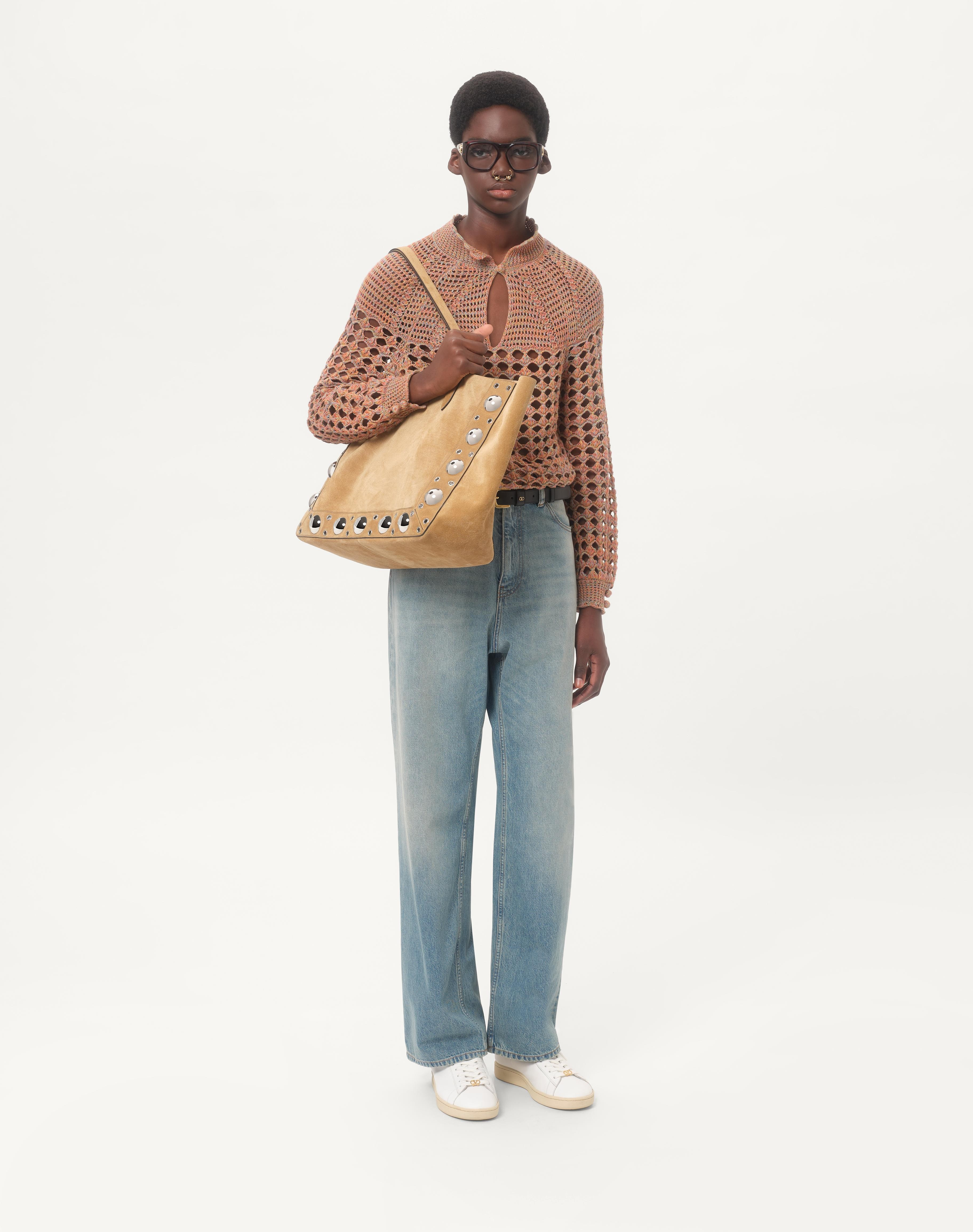 VALENTINO GARAVANI NELLCÔTE LARGE SUEDE SHOPPING BAG - 2