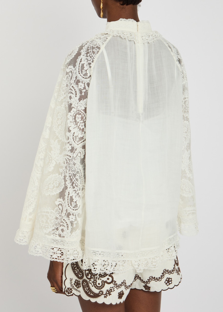 Zimmermann Ascension Lace Yoke Tunic Ramie Tunic - 3