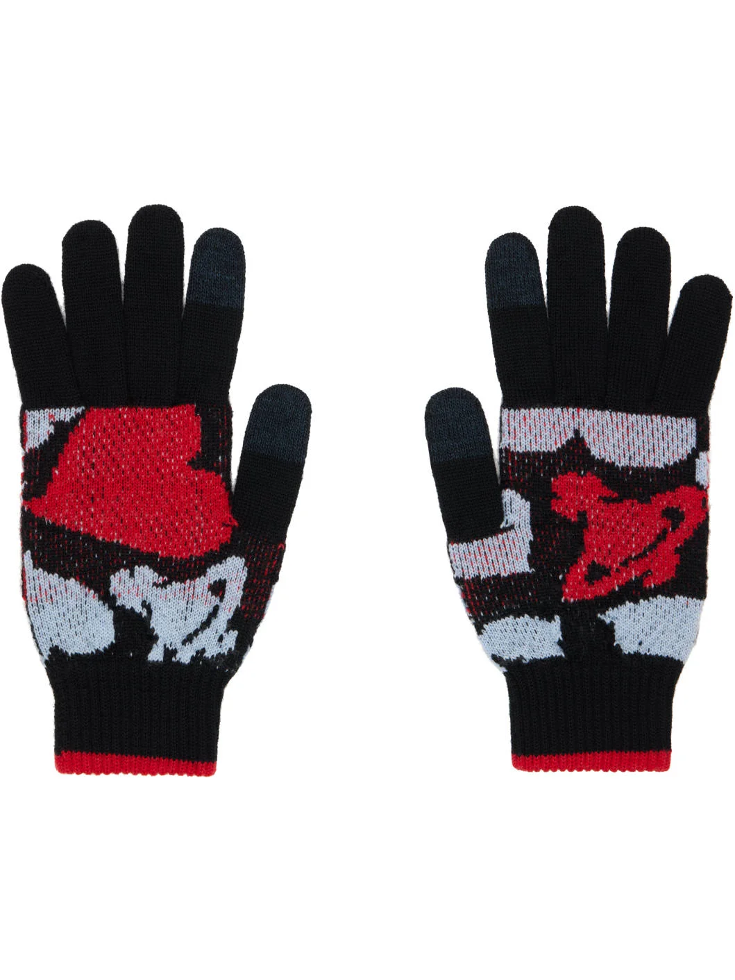 Black & Red Hearts & Orbs Gloves - 1
