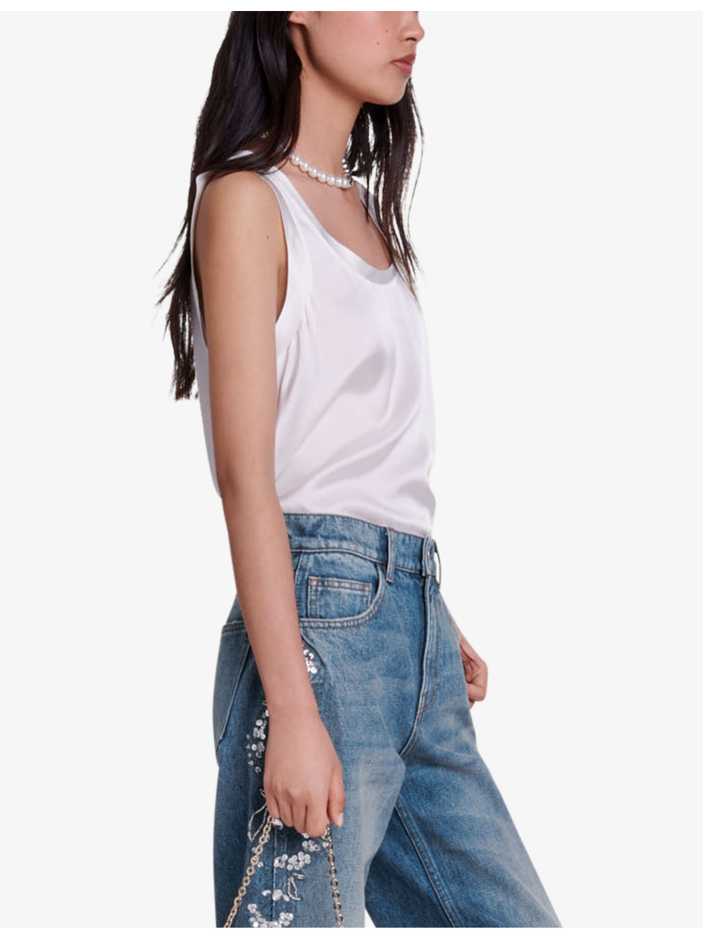 Round-neck relaxed-fit stretch-silk top - 3