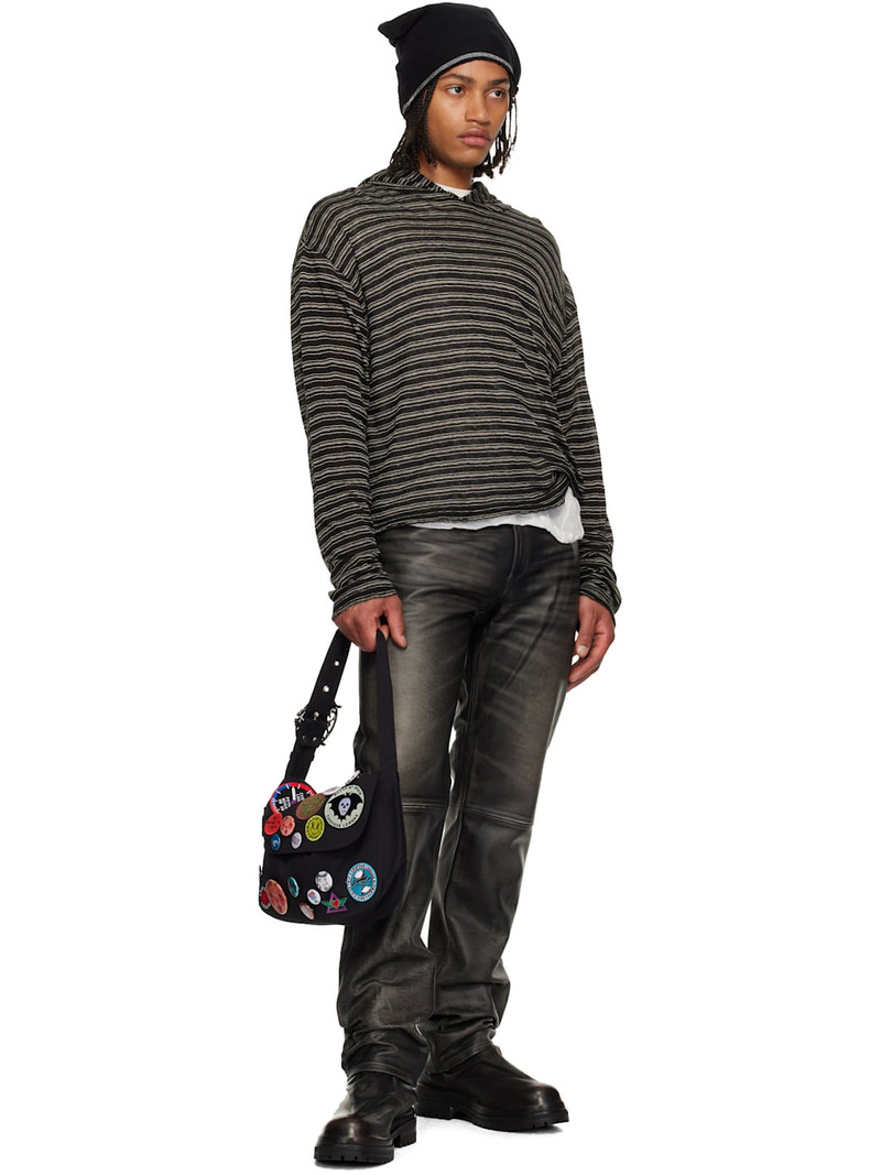 424 Black Fivepocket Leather Pants outlook