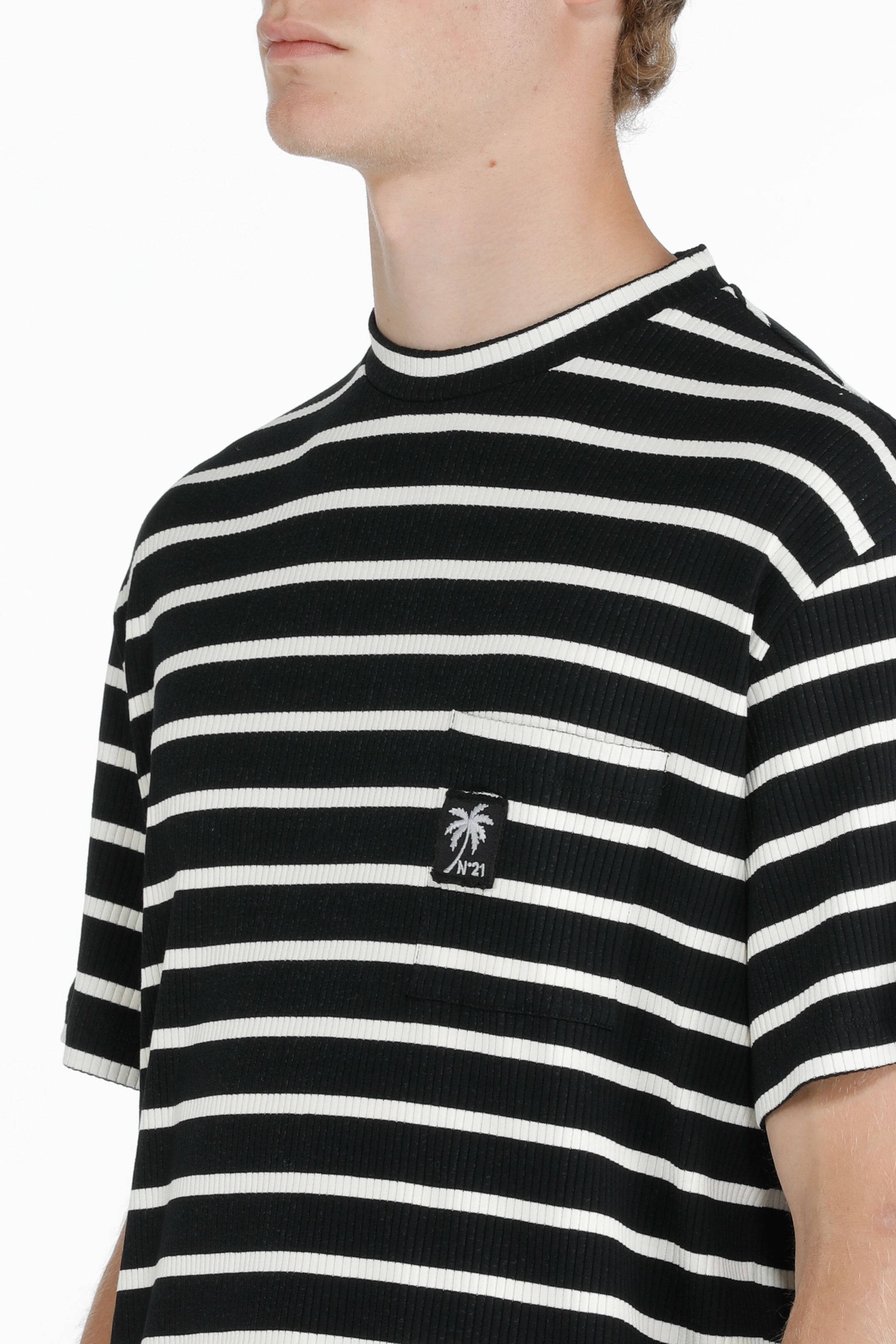LOGO-APPLIQUÉ STRIPED T-SHIRT - 5