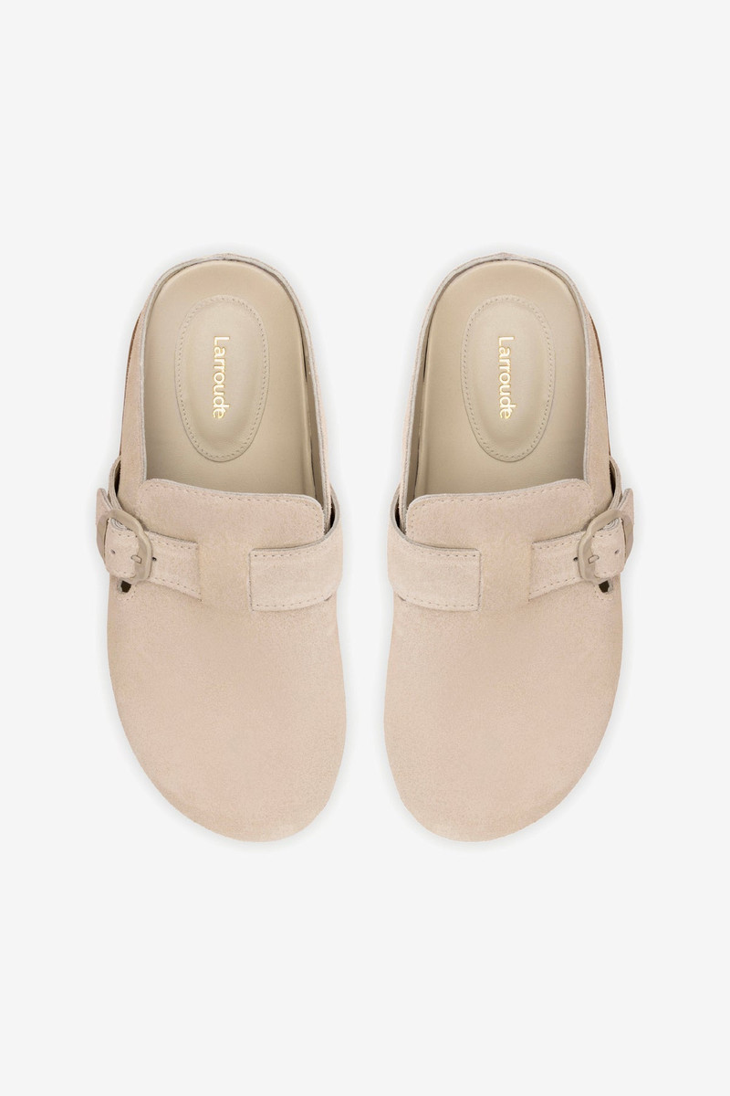 Milan Clog In Mushroom Grey Suede 4