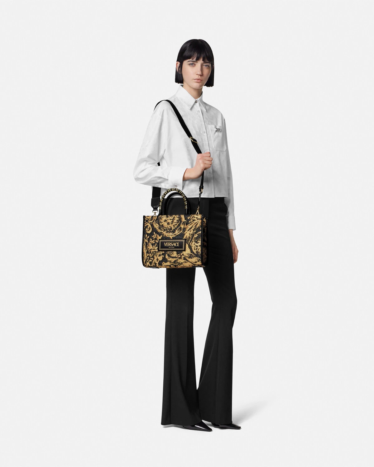 Barocco Athena Raffia Small Tote Bag - 3