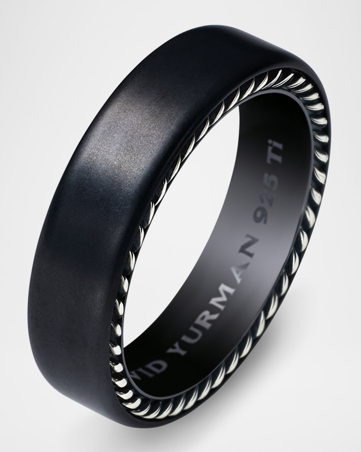 Men's Streamline Band Ring in Titanium, 6mm - 3