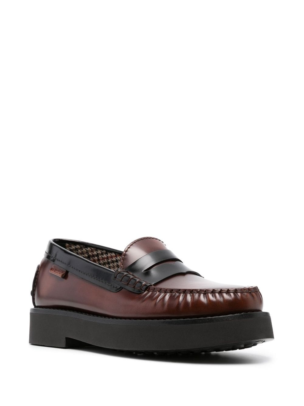 two-tone leather loafers - 2