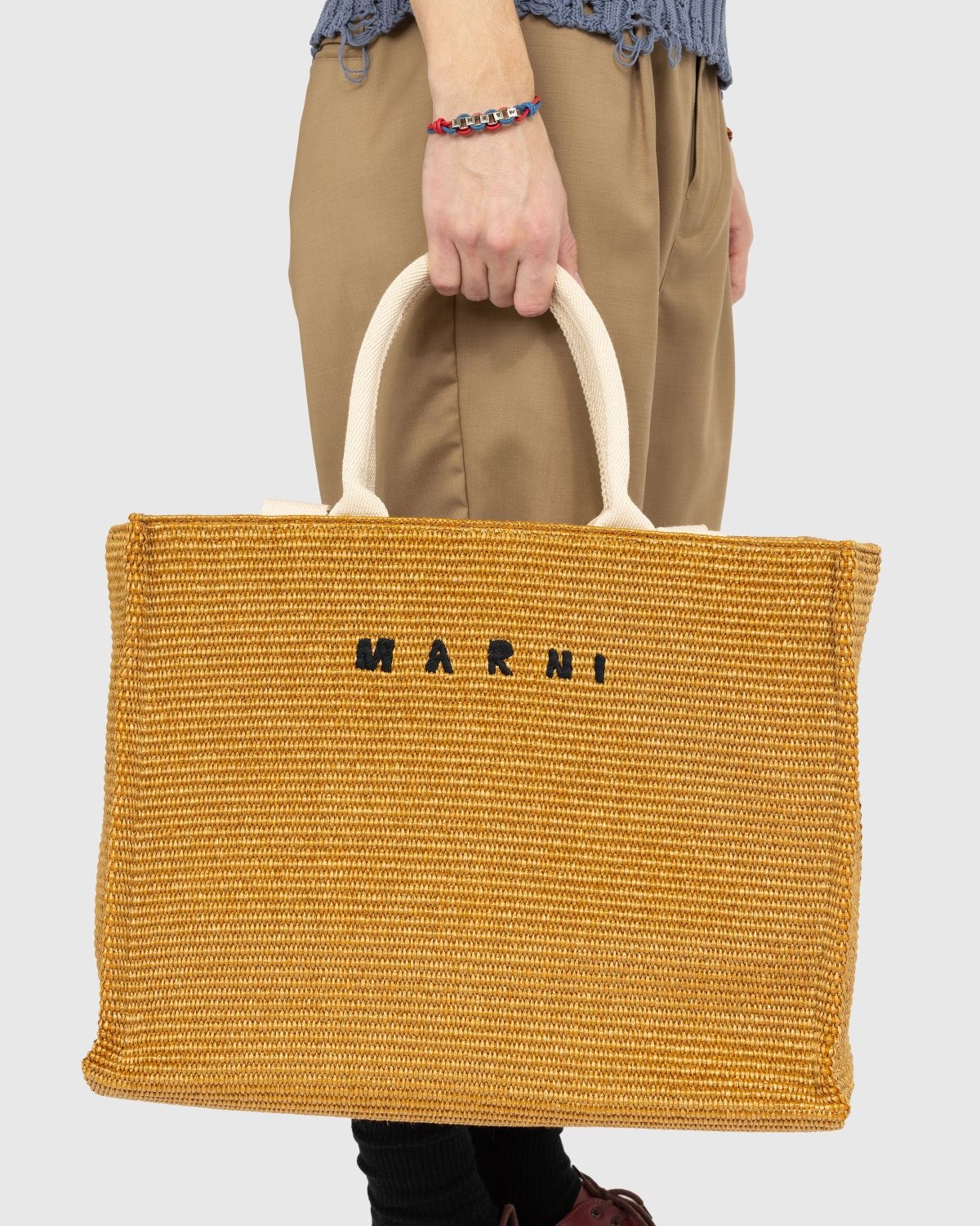 ☆MARNI☆LARGE RAFFIA E-W Tote 2wayバッグ RAW SIENNA/NATURAL Marni Marni – Large Raffia Tote Bag Raw Sienna/Natural